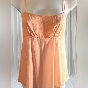 Vintage Y2K Abercrombie Sequin Trim Peach Camisole Baby Doll Top for Women